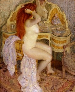 Desnudo sentado en su tocador